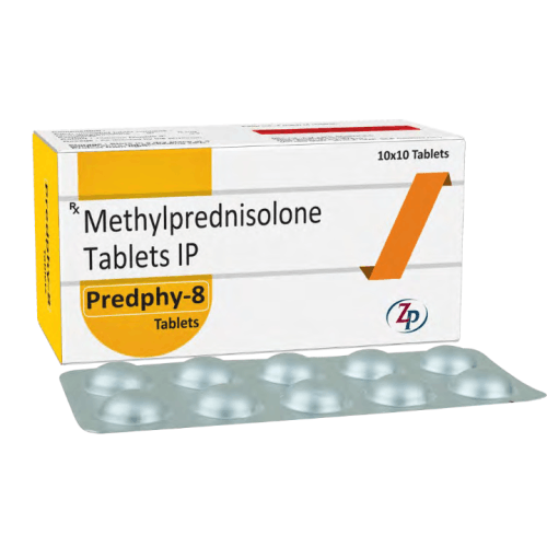 Predphy-8 Methyl Prednisolone 8mg Tablet (Alu-alu) by Zamixo Pharmaceuticals